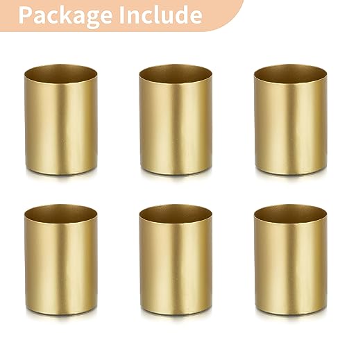 NUPTIO Gold Vases for Centerpieces Wedding: 6 Pcs 5.1 inch Tall Metal Flower Vase Flowers Stand Wedding Centerpieces for T...