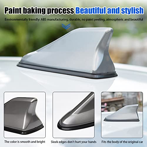 Car Shark Fin Antenna Cover, Roof Aerial Base AM/FM Radio Signal for Car SUV Truck, Vehicle Shark Fin Shape Cover with Adh...