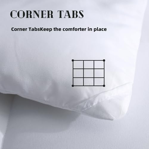 DOWNCOOL Comforters Queen Size, Duvet Insert, White All Season Duvet, Lightweight Quilt, Down Alternative Hotel Comforter...