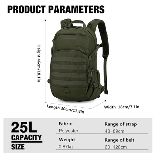 Mardingtop Small Tactical Backpack,Molle Hiking Backpack for Backpacking,Cycling and Biking,15L/25L Backpack