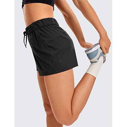 CRZ YOGA Walk The City Casual Shorts for Women 2.5" - Mid Waisted Stretch for Work Athketic Travel Hiking Golf with Pockets