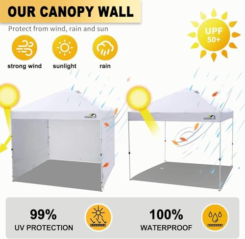 8x8 Pop Up Canopy Tent, Waterproof 210D Oxford, 3 Removable Sidewalls, Vented Roof, Wind-Resistant Steel Frame, UPF 50+, W...