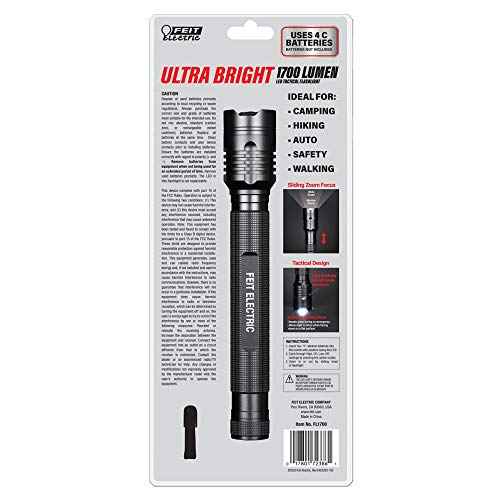 Feit Electric LED Tactical Flashlight - Aluminum Alloy - Zoomable Strike Bezel| Requires