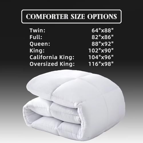 DOWNCOOL Comforters Queen Size, Duvet Insert, White All Season Duvet, Lightweight Quilt, Down Alternative Hotel Comforter...