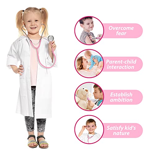Phobby Kids Doctor Kit, 8 Pieces Toddlers Doctor Playset with Medical Storage Bag & Real Stethoscope, Pretend Play Doctor ...