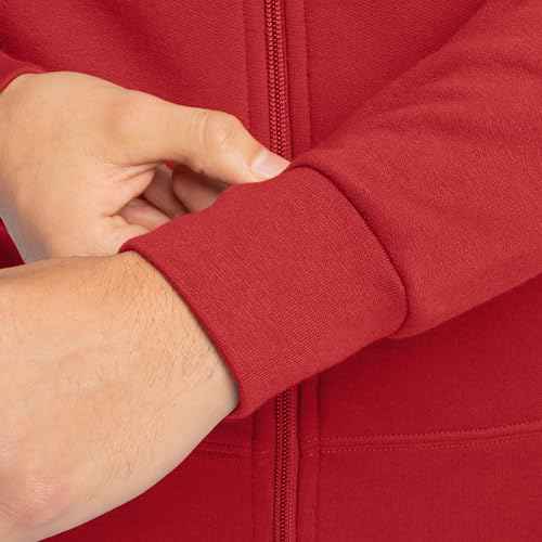 Fruit of the Loom Men's Eversoft Fleece Sweatshirts & Hoodies, Full Zip-Red, Small