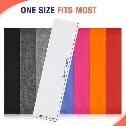 Hotop 20 Pcs Sport Stretchy Headbands for Girls Women Non Slip Soft Fabric Elastic Headband Bulk for Yoga DIY Team Gifts