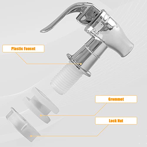 Biaungdo 2 Pcs Replacement Spigot for Beverage Dispenser, Silver Push Style Beverage Dispenser Carafe Spigot Water Dispens...