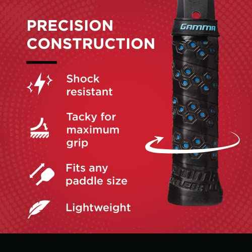 GAMMA Honeycomb Cushion Grip for Pickleball Paddles, Padel, Moisture-Wicking Pickleball Replacement Grip, Premium Pickleball Equipment for Practice and Games