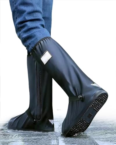 YUEYA Waterproof Shoe Covers for Rain, Outdoor Cycling Non-Slip Rain Boots Covers Foldable Reusable Overshoes with Reflect...