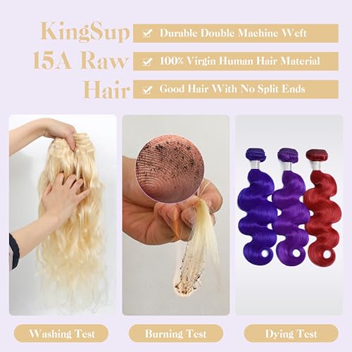 Blonde Body Wave Bundles Human Hair 30 Inch 15A 613 Blonde Bundles Human Hair,Sew In Quick Weave Body Wave Bundles 100% Real Human Hair Extensions Tangle Free Shedding Free Triple Lifespan 3X