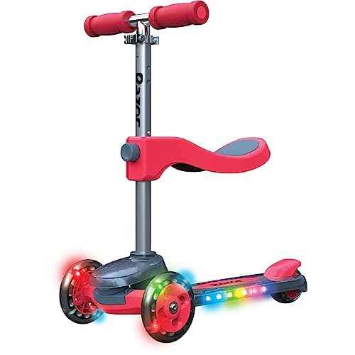 Razor Rollie DLX, 3-Wheel Light-Up Scooter for Younger Children, Seated and Stand-Up Riding Options