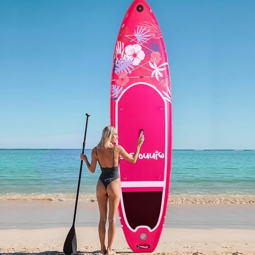 WNOVA Inflatable Paddle Boards for Adults and Youth, 11'x33 Wood Grain Stand Up Paddle Board with SUP Accessories, Portabl...