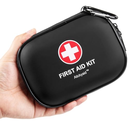 Mini First Aid Kit - 120 Piece Small Waterproof Hard Shell Medical Kit for Car, Home, Office, Travel, Camping, Sports, Out...