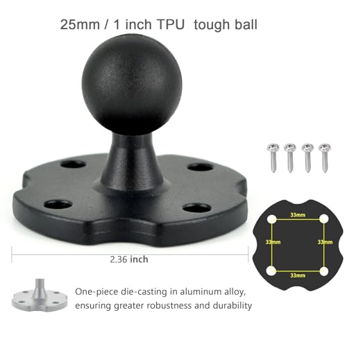 VAUBORTTI Aluminum GPS Mount with [17mm to 25mm Dual Ball Adapter], Fits Garmin GPS & Phone Holder, Replacement for Suctio...