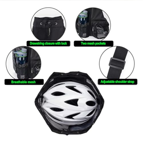Drawstring backpack-Mesh Backpack for Swim, Lightweight Gym Bag .(Black)