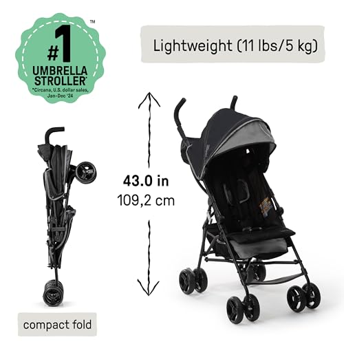Ingenuity 3D Mini Convenience Stroller – Lightweight Stroller with Compact Fold, Multi-Position Recline, Canopy with Pop O...