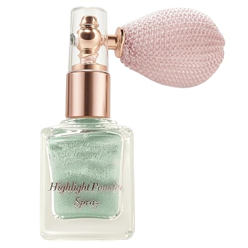 Mint Highlighter Spray, Professional Shiny Glitter Spray for Eyeshadow Face and Body Luminizers, Loose Shimmer Powder Make...