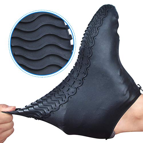 ydfagak Shoe Covers Waterproof Reusable Foldable Not-Slip Rain Shoe Covers with Zipper,Shoe Protectors Overshoes Rain Galo...