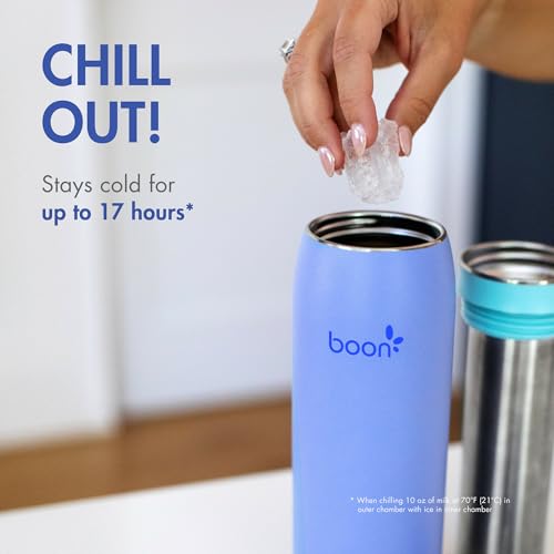 Boon Frosh Portable Breast Milk Chiller - Stainless Steel Breast Milk Cooler - Stainless Steel Portable Milk Storage Conta...