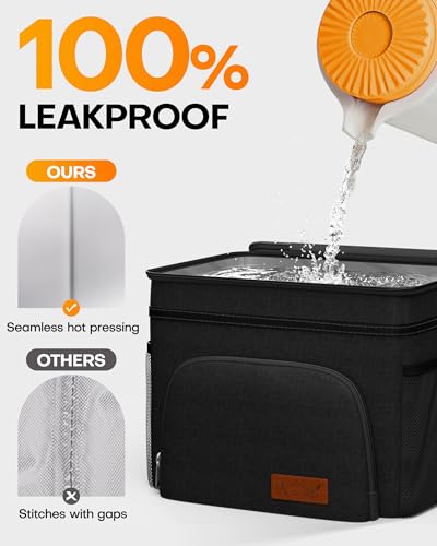HOTOR Insulated Lunch Box for Men & Women - Leak-Proof Cooler Lunch Bag with 4 Pockets, Adjustable Strap, Ideal for Work, ...