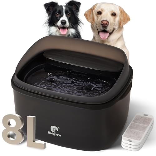 HOLAPAW Dog Water Fountain for Large Dogs, 2.1Gal/8L Dog Water Bowl Dispenser, No Spill Automatic Pet Water Fountain for D...