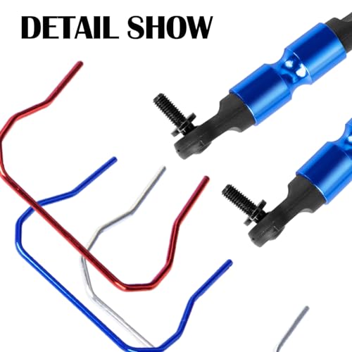 hopsupRC RC Aluminum Front & Rear Wide Sway Bar Kit Upgrades Part for 1/10 Slash Stampede Rustler Rally 4X4 RC Car,Alloy S...