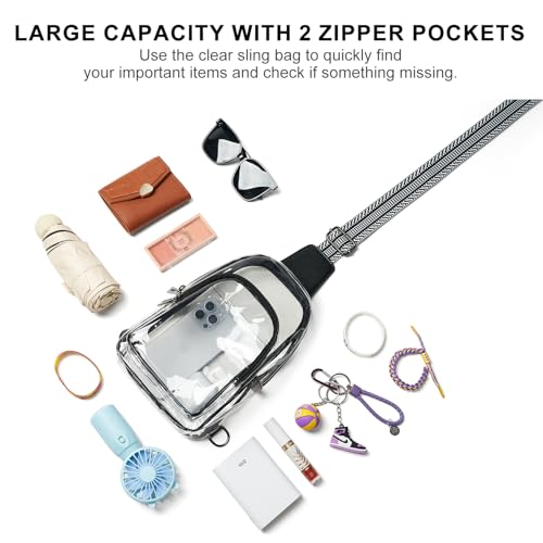 LATMAP Clear Bag for Stadium Events, Clear Purse for Women Stadium Crossbody Bag, Transparent Bag for Concerts Sports