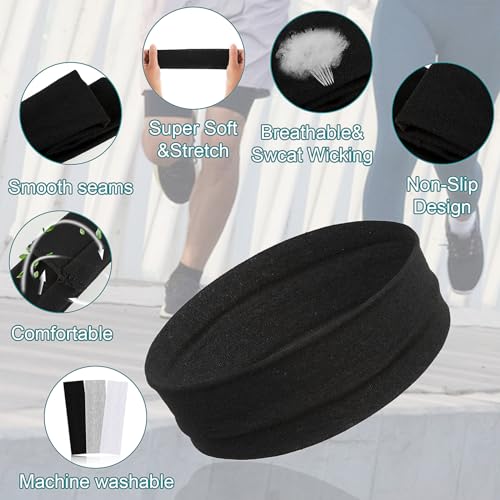 Mabor 3Pcs Non Slip Headbands Soft Elastic Head Bands for Women Girls Stretchy Sweat Wide Headband for Yoga Workout Sports...