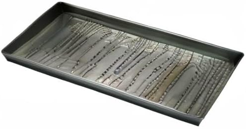 HF by LT Birch Forest Pattern Metal Boot Tray, 30 x 13 inches, Antique Zinc Finish