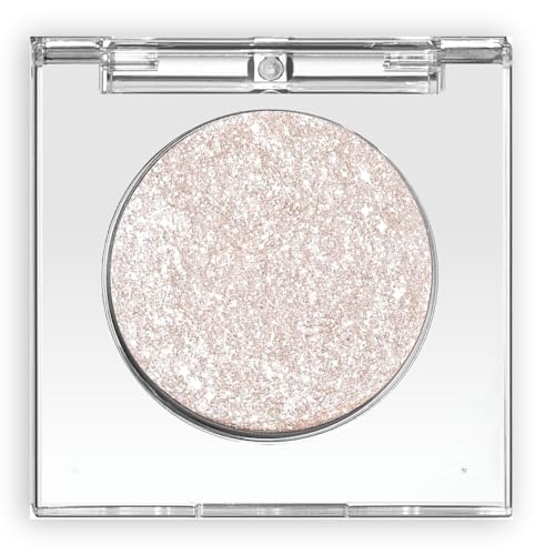 Shimmer Glitter Eyeshadow Palette, Korean Eye Glitter Makeup, Ultra-Blendable, Sparkle Silver Champagne Gold Eye Shadow, S...
