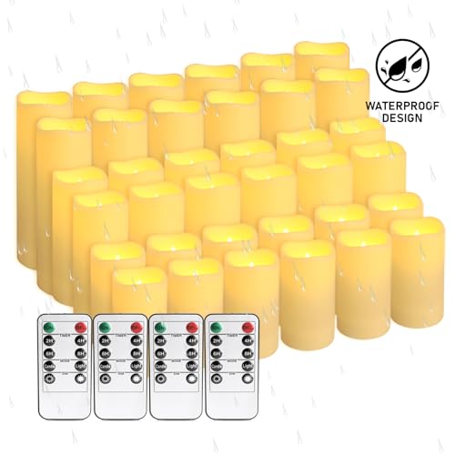 CAKETYCG 36-Pack LED Flameless Candles with Remote Control - Festival Essentials, Turn On The Light of Warm Colors, Home D...