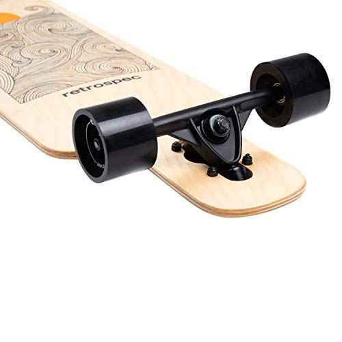 Retrospec Rift Drop-Through Longboard Skateboard Complete Canadian Maple Wood Cruiser w/Drop-Through Trucks for Commuting, Cruising, Carving & Downhill Riding