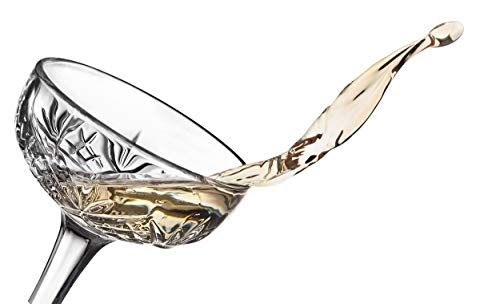 Godinger Champagne Glasses, Champagne Glass Set, Coupes Barware Martini Glasses - Set of 4, 6oz., Dublin Crystal Collection