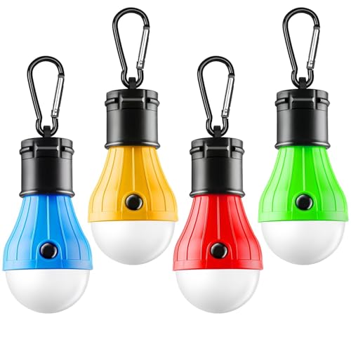 FLY2SKY Portable LED Tent Lamp, Clip Hook Hurricane Emergency Light Bulb, Camping Equipment Lanterns for Hiking, Backpacki...