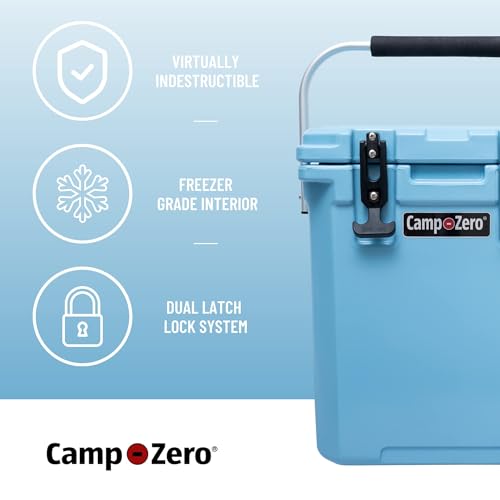 CAMP-ZERO 16L-16.9 Quart Portable Hard Cooler with Divider, Perfect for Drinks, Wine Bottles, Lunch, Beach, Picnics, Boati...
