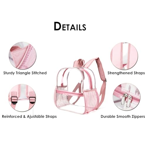 Keepcross Clear Backpack Stadium Approved 12x6x12 Small Clear Bag with Reinforced Straps Waterproof for Stadium Events, Sp...