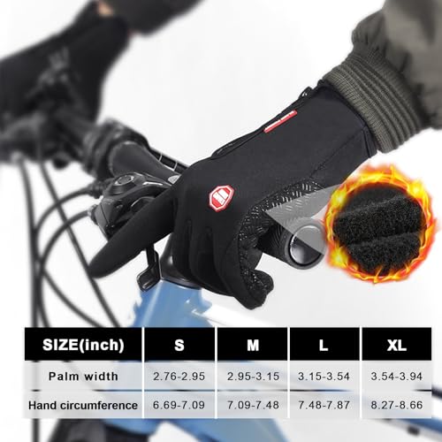 Insulated Thermal Winter Gloves with Touchscreen Compatibility - Waterproof Design for Outdoor Sports