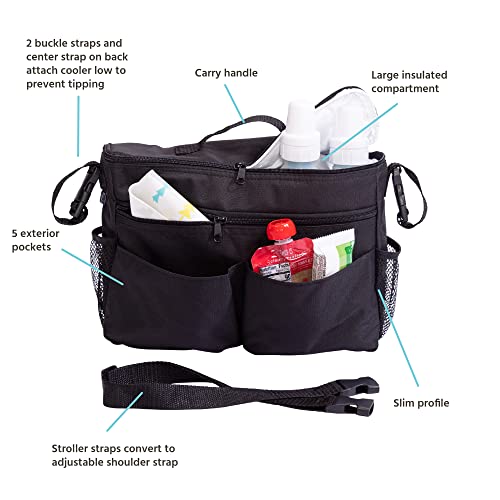 J.L. Childress Cool 'N Cargo Stroller and Wagon Cooler and Organizer - Universal Fit - Insulated - Attaches to Strollers, ...