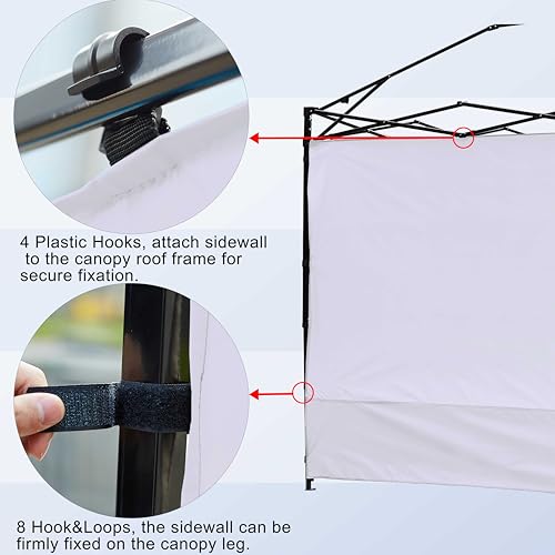 Canopy Sunwall Sidewall Gazebos Tent Waterproof for 10x10ft Pop up Canopy Straight Leg Gazebos Outdoor Instant Canopies 1 ...