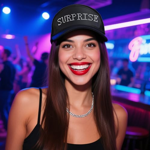 LIOVODE LED Hats,LED Caps Display Message Bluetooth Editable Cool Hat for Party Black