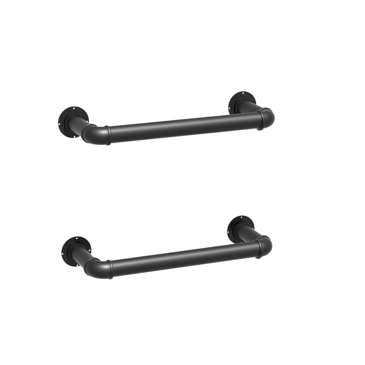 1-Rung Wall Mounted Ladder, Heavy-Duty Metal 1FT Egress Window & Loft Ladder for Basement, Attic Bunk Bed, Fire Escape - 700LBS Load, Matte Black-2PCS