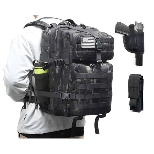 ONE WVW PIN Tactical Backpack for Men, Military Backpacks with Gun Holster, Bug Out Bag 3 Day Assault Pack Large Molle Gun...