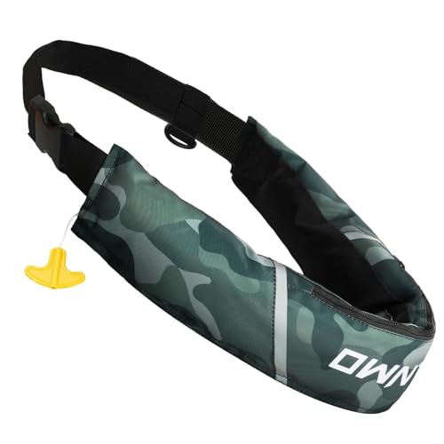 Owntop Manual Inflatable Belt Pack, Adults Swim Jacket with Blowpipe & Whistle, 24g CO2 Cylinder Included, Low Profile for...
