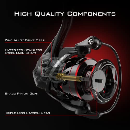 KastKing Royale Legend II Spinning Fishing Reel, 5.2:1 Gear Ratio, Size 2000, Up to 22 Lbs Carbon Drag KastKing Brutus Fis...