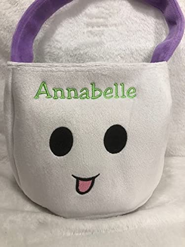 Embroidered Personalized Halloween Basket Trick or Treat customized Bucket
