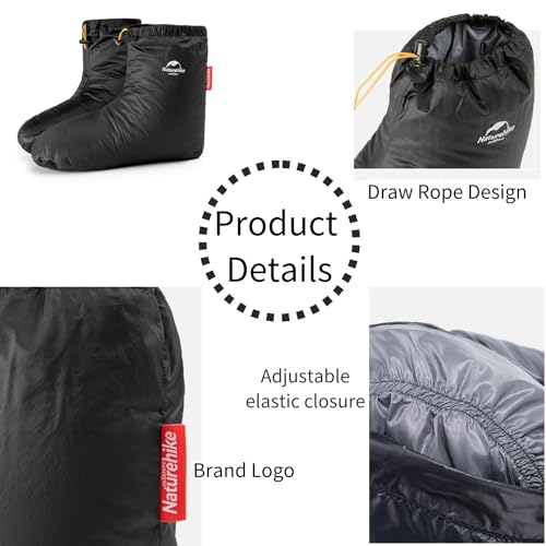 Naturehike Ultralight Winter Goose Down Booties, Camping Warm & Cozy Down Sleeping Socks for Men & Women, Down Filled Slip...