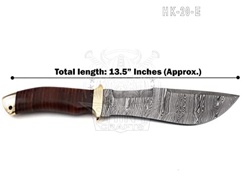 SHINY CRAFTS | 13" Large Handmade Forged Razorback Knife, Fixed Blade Knife, Full Tang Bowie Knife, Hunting Knife, Camping...