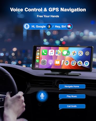 Wireless Car Play Screen with 4K Dashcam, 9.26 Inch Compatible with Apple Carplay/Android Auto, Carplay Screen for Car wit...