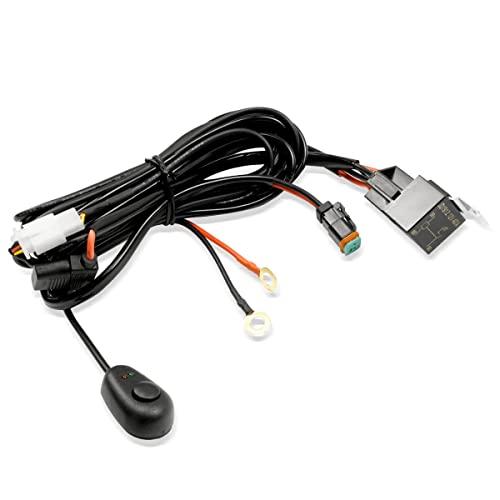 LASFIT 10ft Wiring Harness Kit Led Light Bar 12AWG Heavy Duty 12V On Off Switch Power Relay Blade Fuse for Led Light Bar Pods